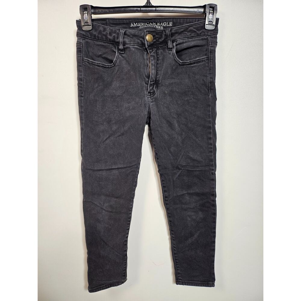 American Eagle Jeans Women's 28in Waist Black Super Stretch Hi-Rise Jegging Crop